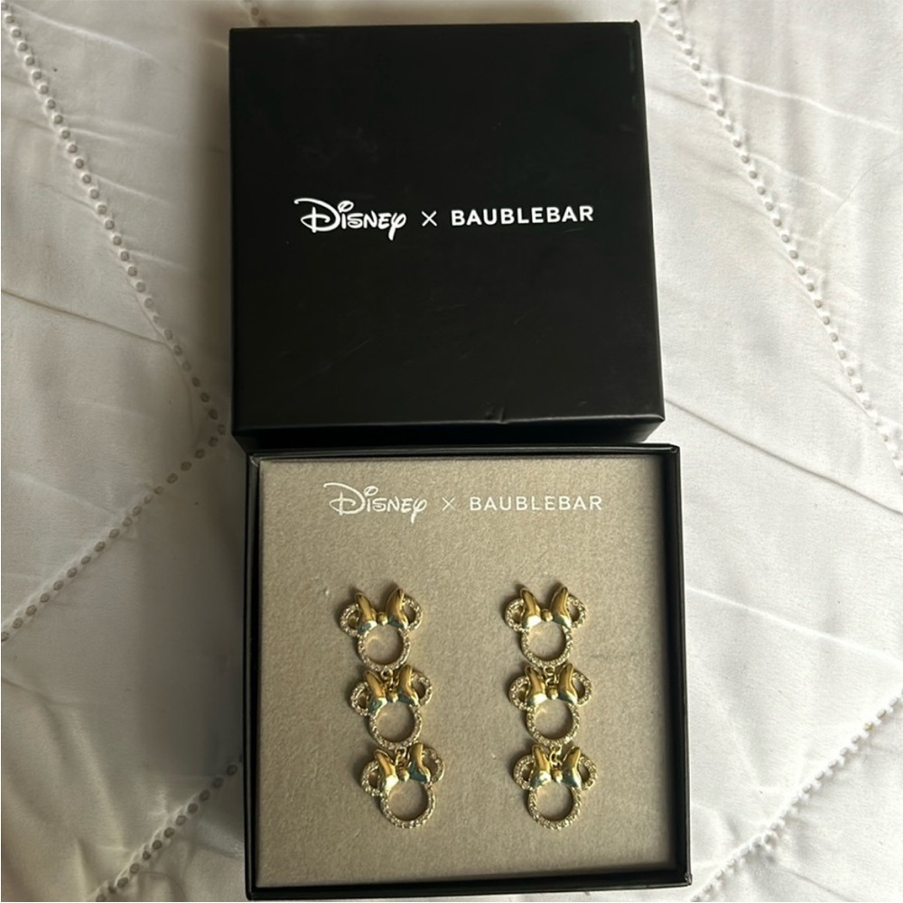 Disney x BaubleBar Gold Minnie Mouse Earrings